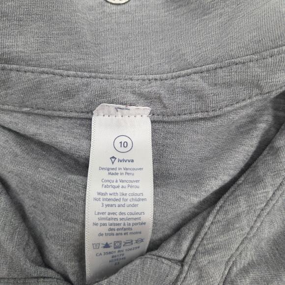LOT 2 Ivivva Lululemon Girl SZ 10 Grey Blue Polo Short Sleeve Casual Athletic - Picture 4 of 5